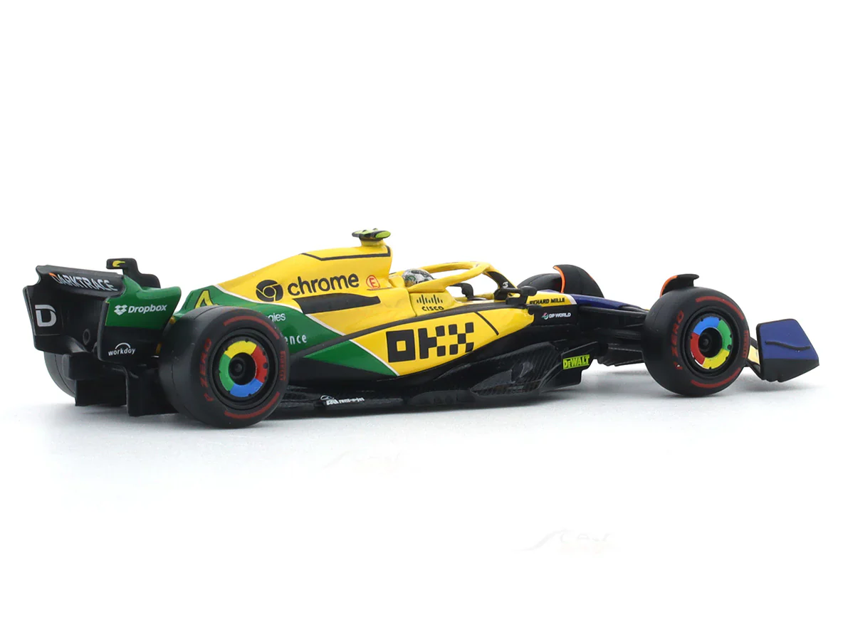 2024 McLaren MCL38 No.4 Lando Norris Senna Tribute 1:43 Bburago Formula 1 diecast scale model car - Image 4