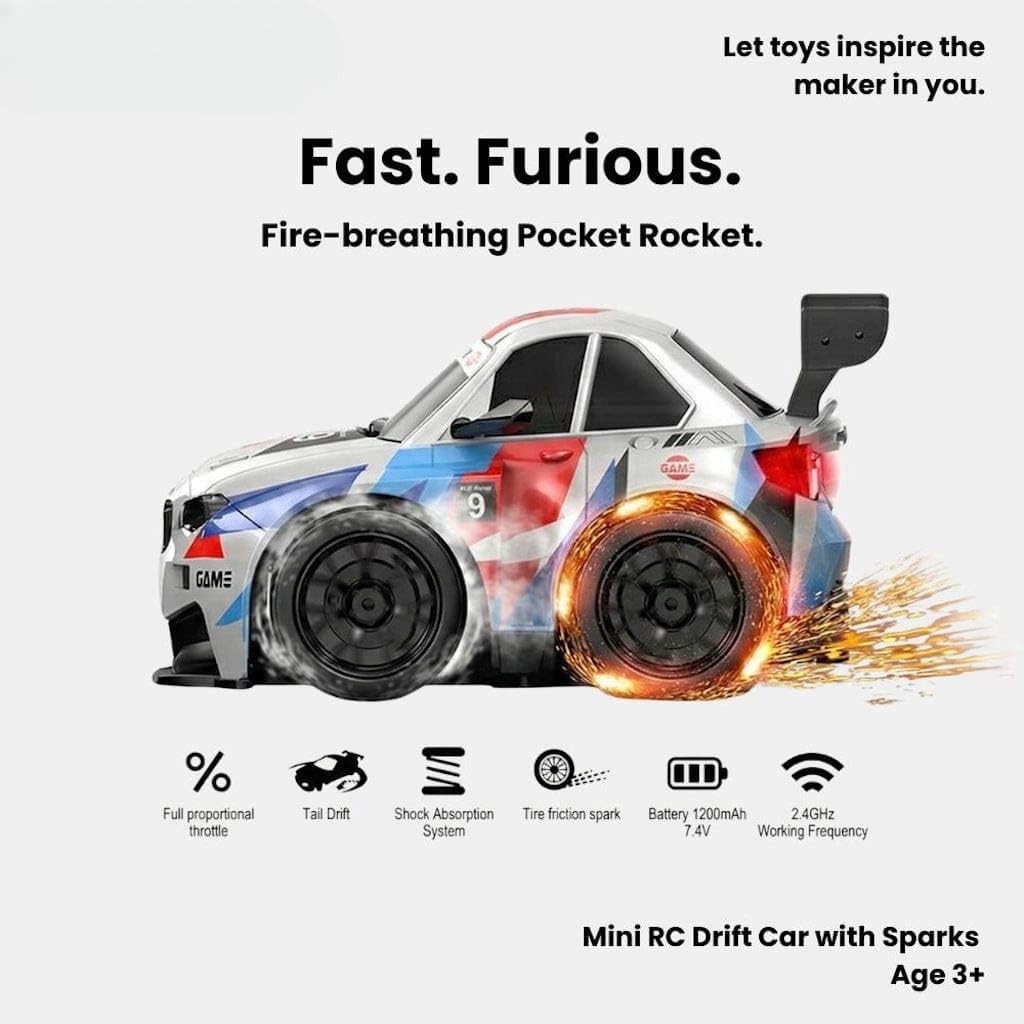Fire Car - High-Speed RC Drift Car with Sparkling - Image 8