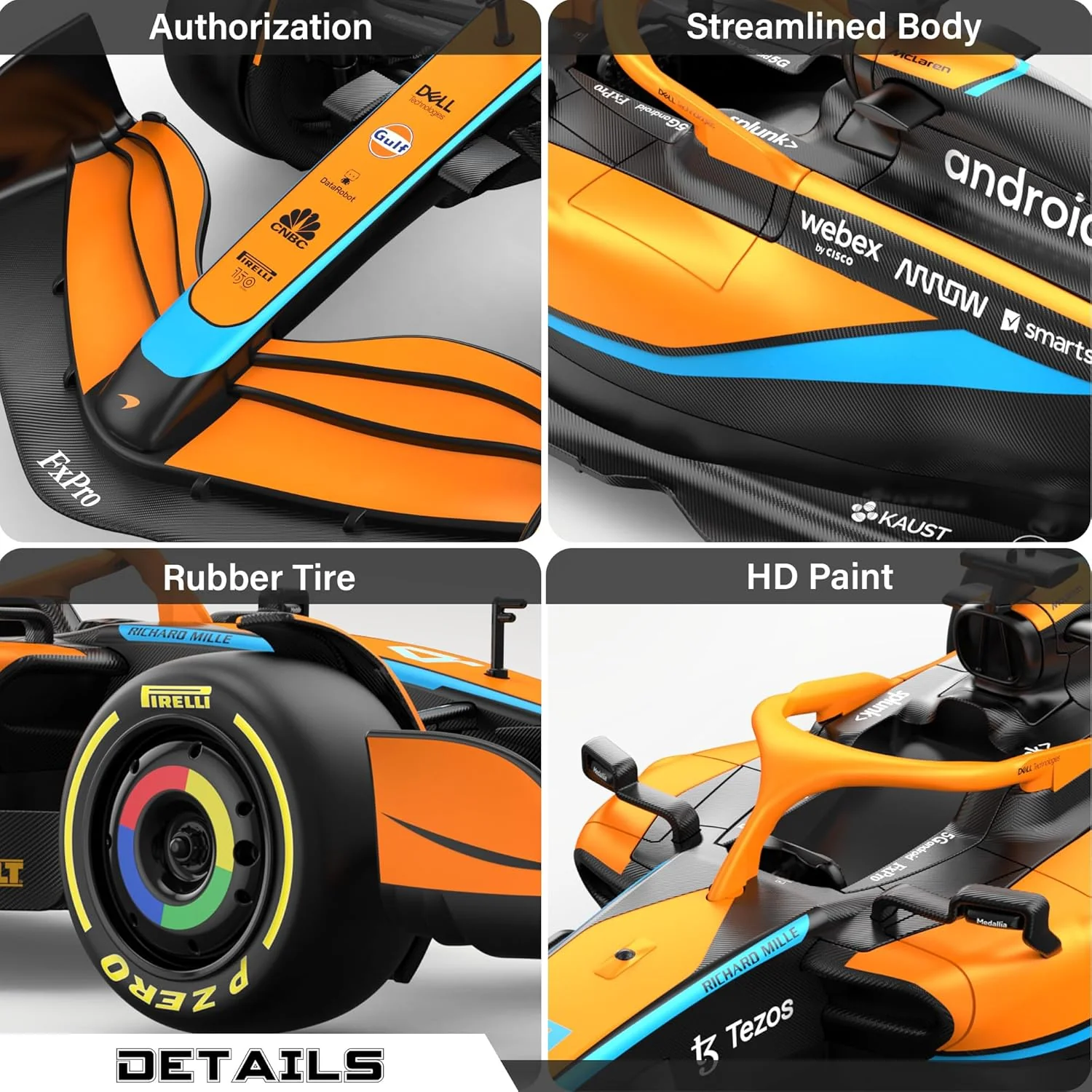 Rastar Authentic Licensed Mclaren F1 Mcl36 RC Car - Detailed Design, 2.4GHz Control | Color : 1:18 Mclaren F1 Mcl36 - Image 3