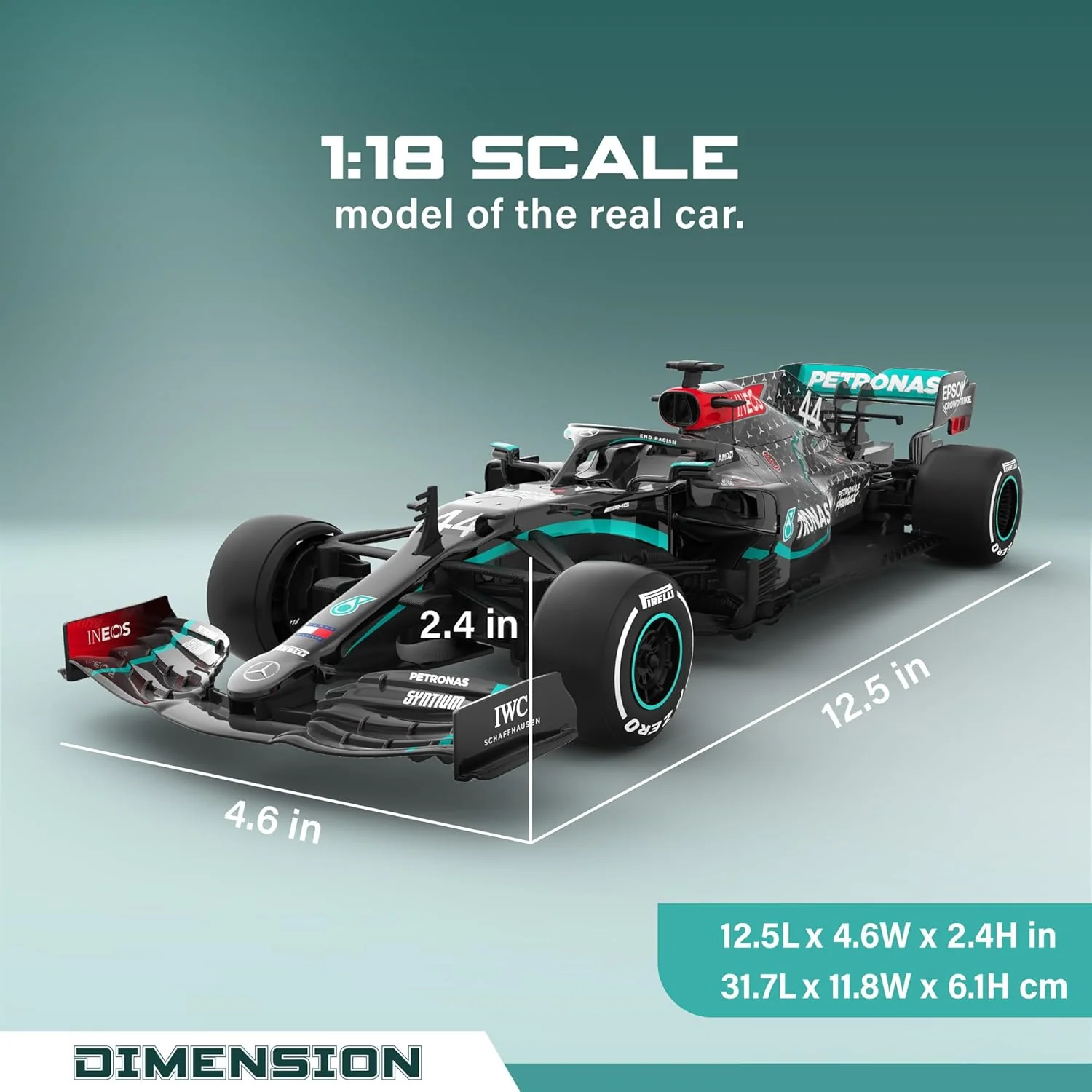 Rastar Authentic Licensed Mercedes-benz F1 W11 RC Car - Detailed Design, 2.4GHz Control | Color : 1:18 Mercedes-benz F1 W11 - Image 3