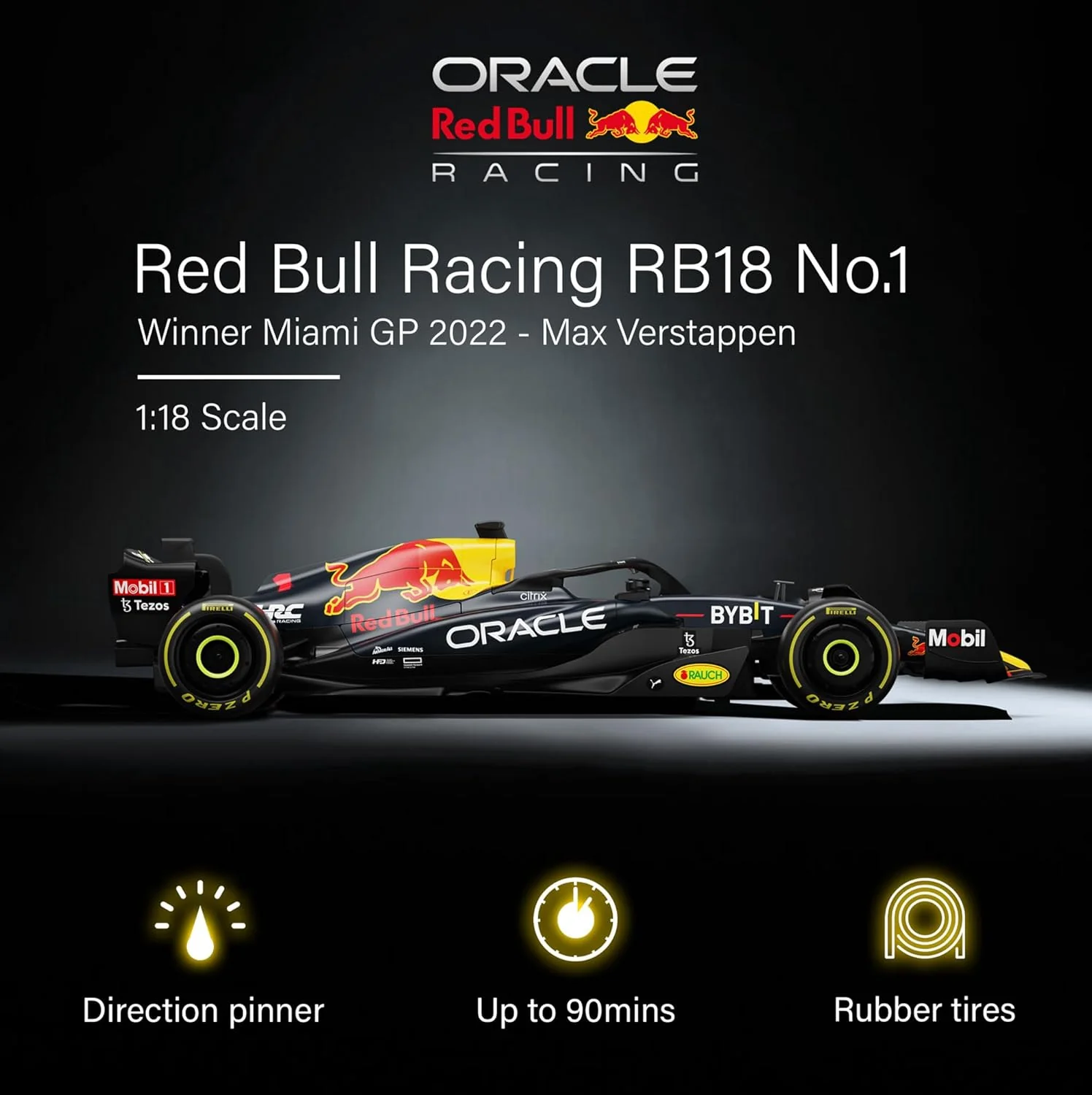Rastar Authentic Licensed Redbull Rb18 RC Car - Detailed Design, 2.4GHz Control | Color : 1:18 Redbull Rb18(no.1) - Image 3
