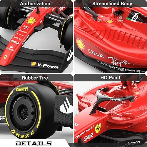 Rastar Authentic Licensed Ferrari F1 75 RC Car - Detailed Design, 2.4GHz Control | Color : 1:18 Ferrari F1 75 - Image 3